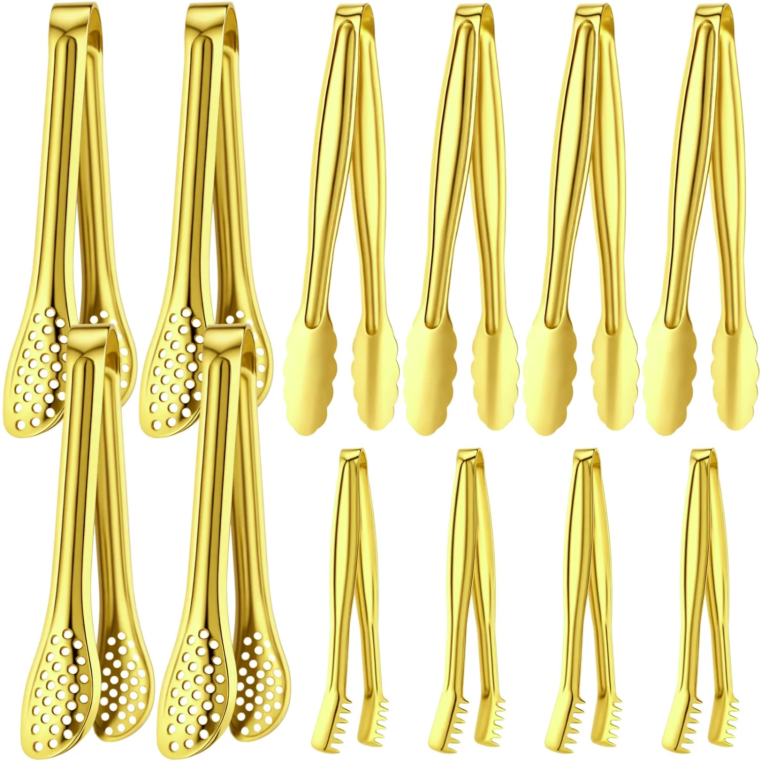 CHENGU Tongs and skewers, Gold, 4/6/6inches, Diversity
