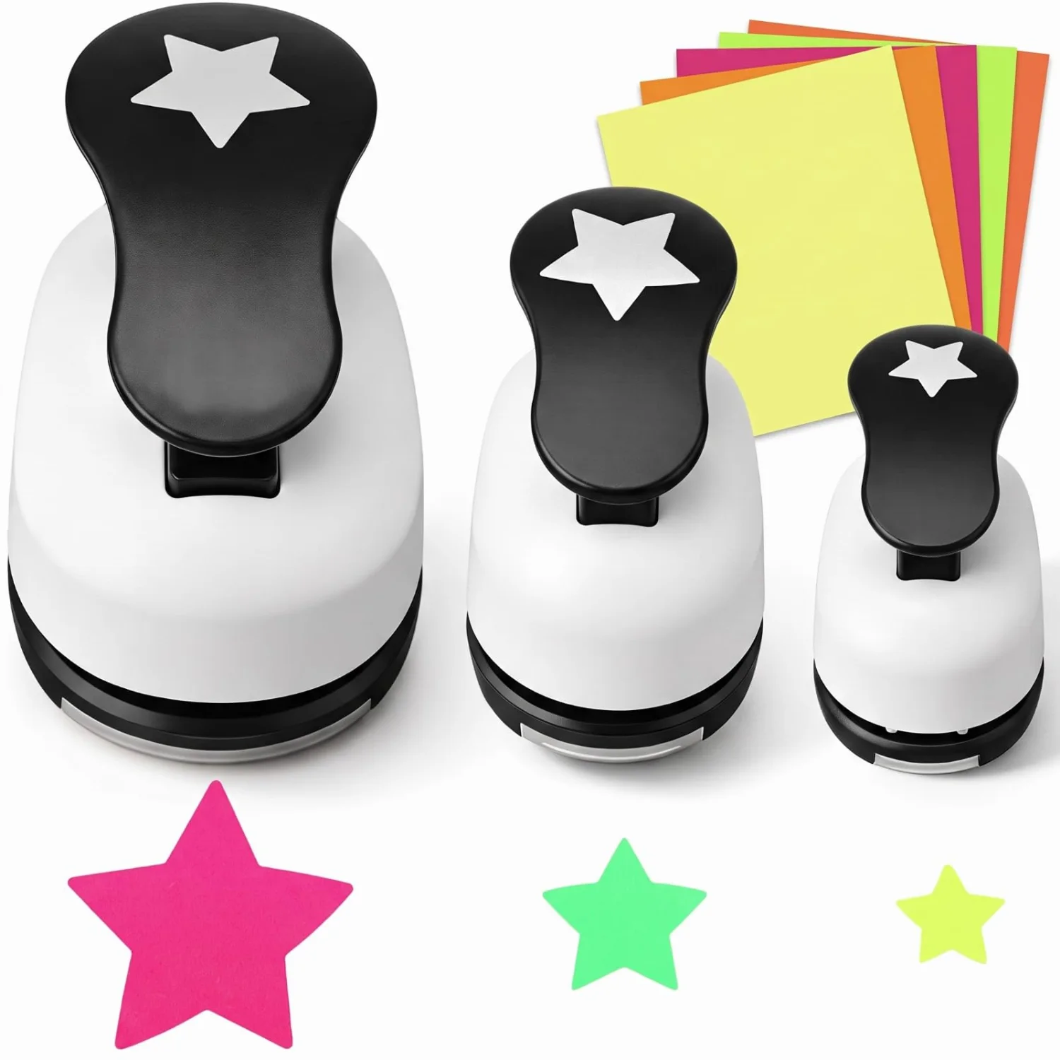 CHENGU Large hole punch set, Black, Star