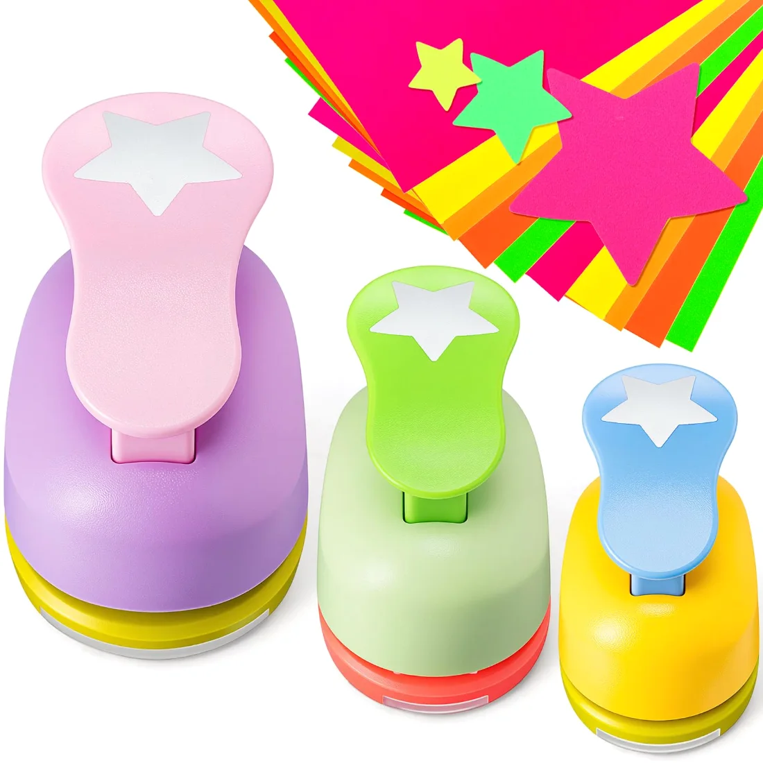 CHENGU Large hole punch set, Random Color, Star, view 4