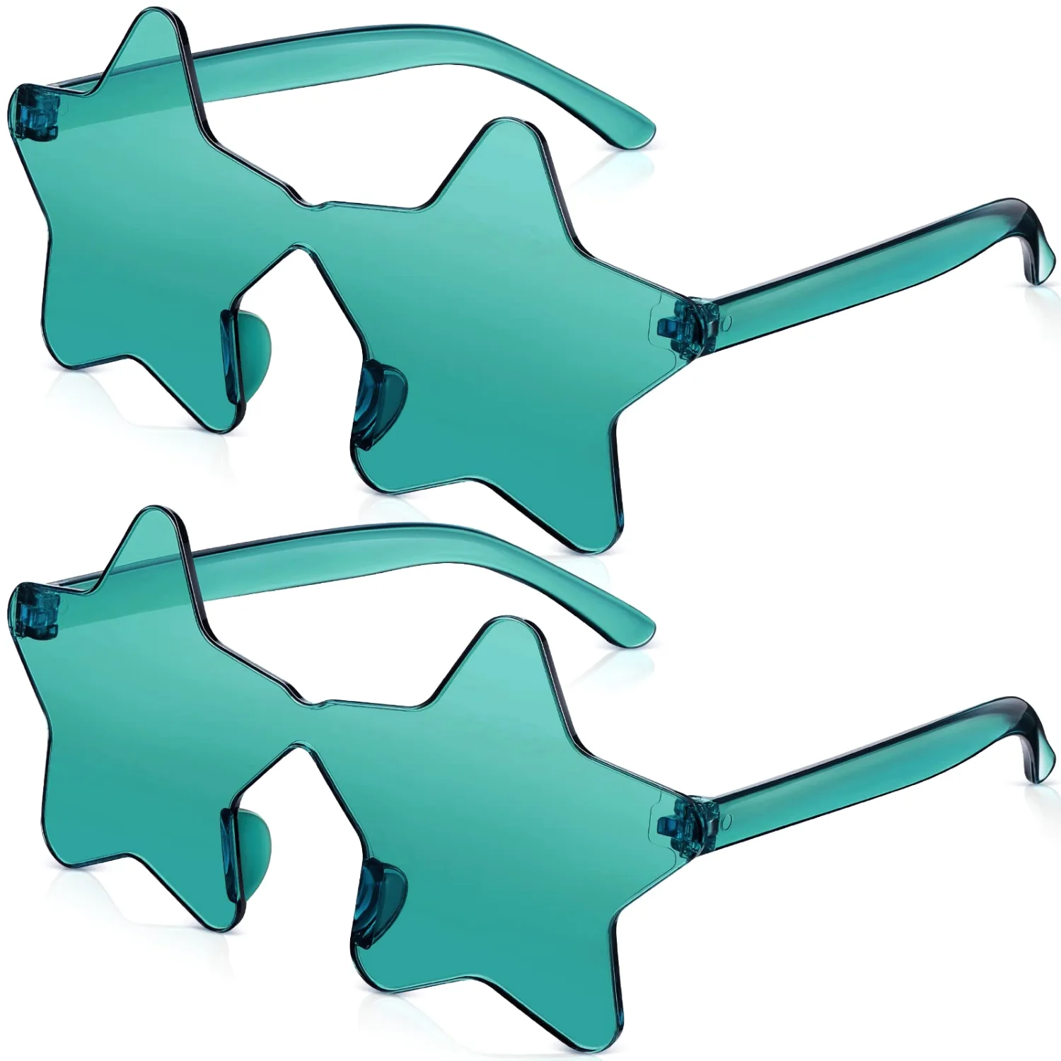 CHENGU Rimless star sunglasses, Dark Green