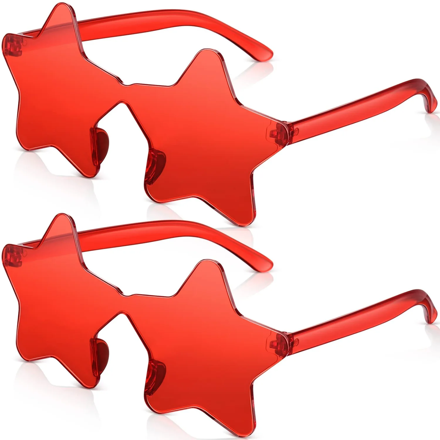 CHENGU Rimless star sunglasses, Red