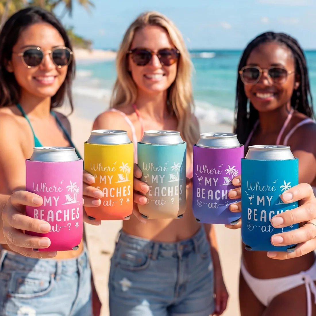 CHENGU Can coolers, 6 pcs, Tie-dye, Where My Beachs, view 5