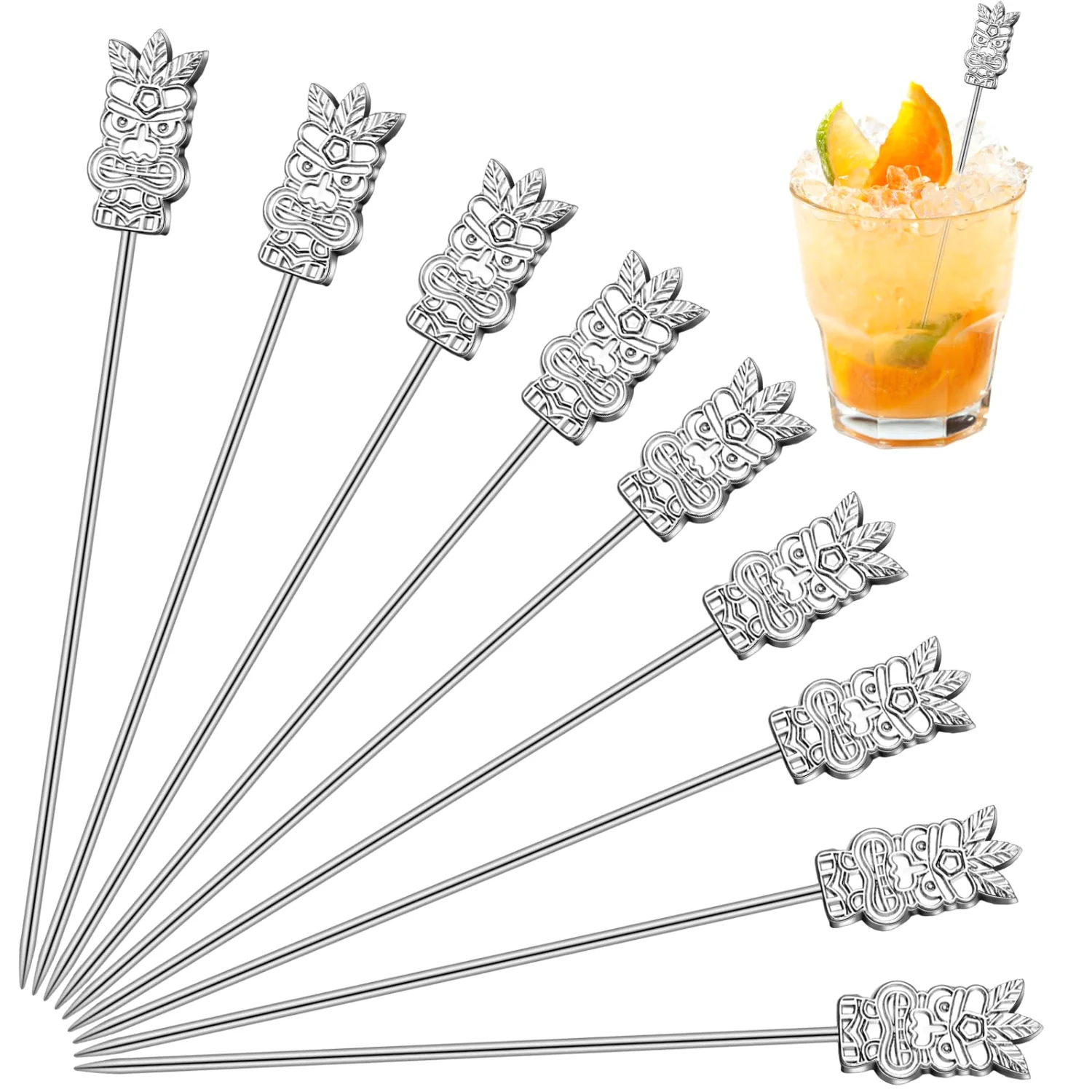 CHENGU Tiki stainless steel cocktail picks