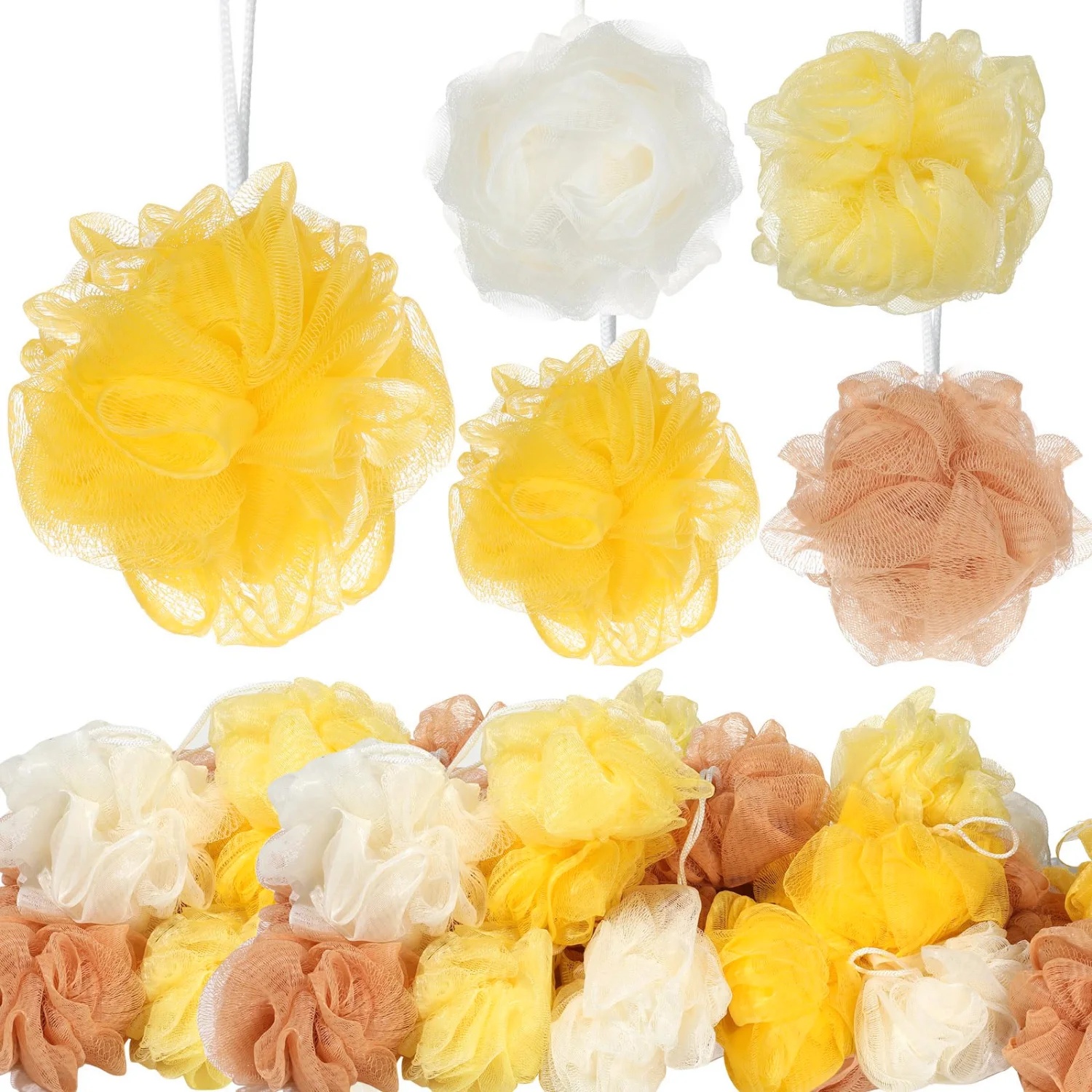 CHENGU Loofah bath sponges, Yellow Series