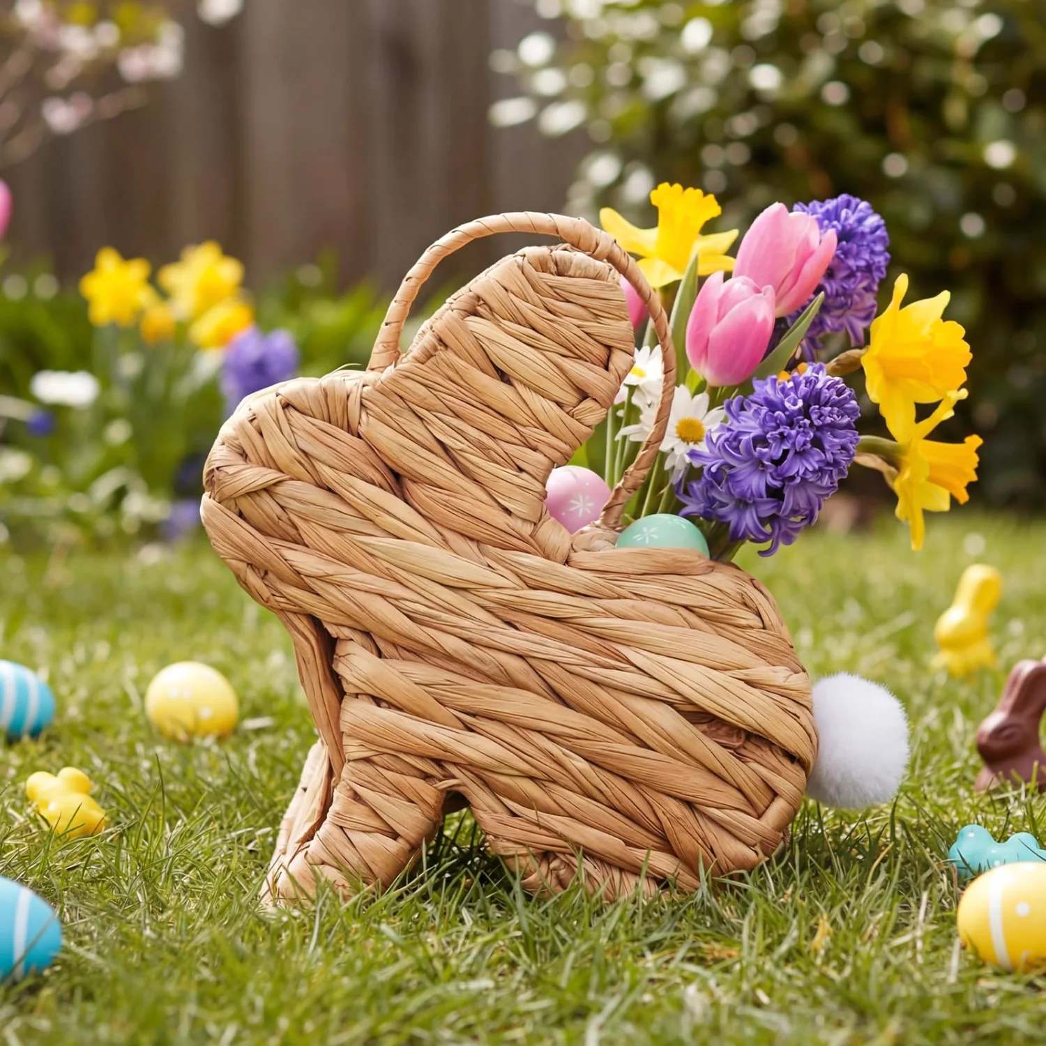 CHENGU Wicker bunny Easter basket