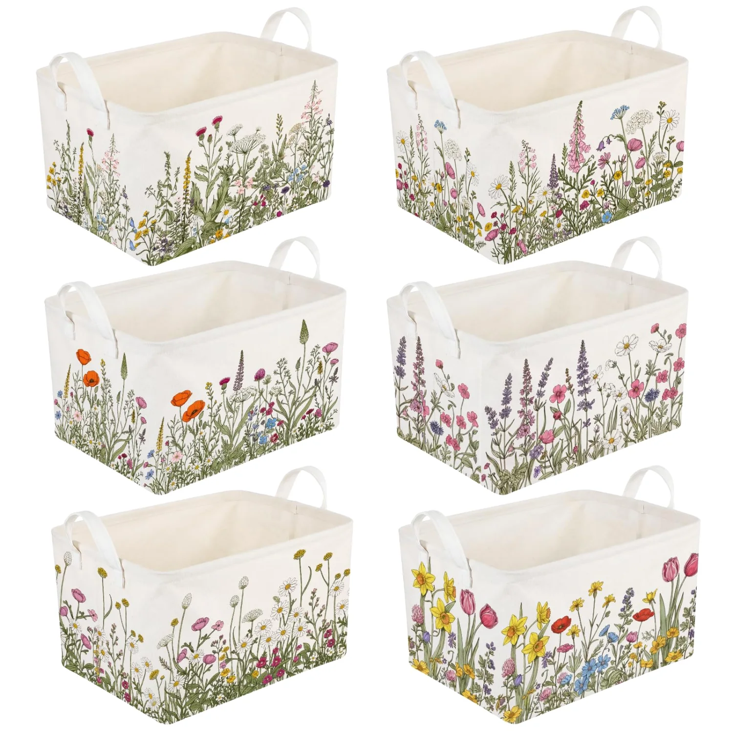 CHENGU Collapsible holiday storage bins, Flower, 6 pcs