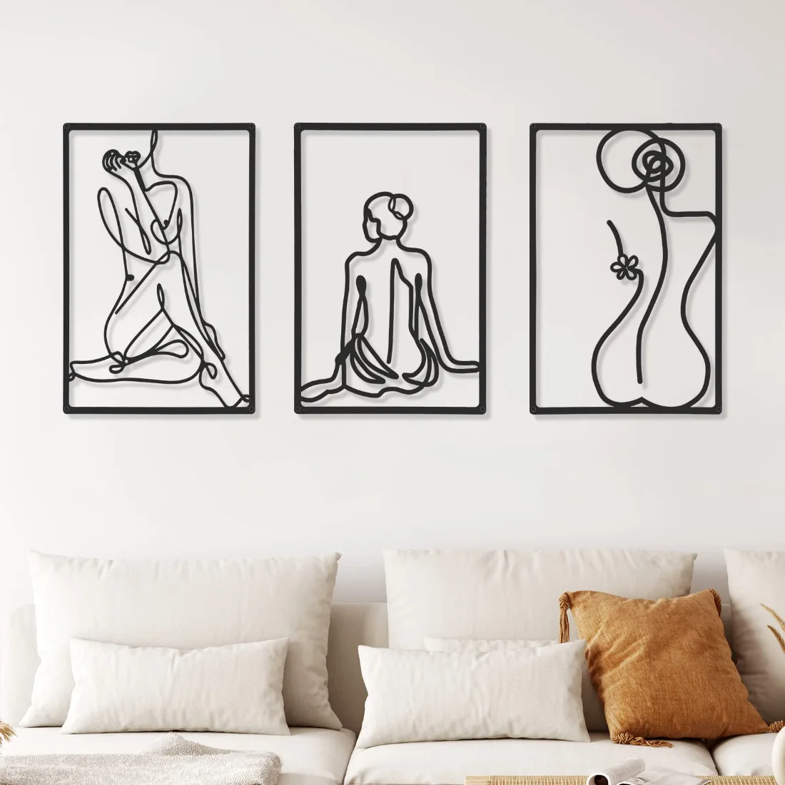 CHENGU Abstract woman line wall art, Body, view 5