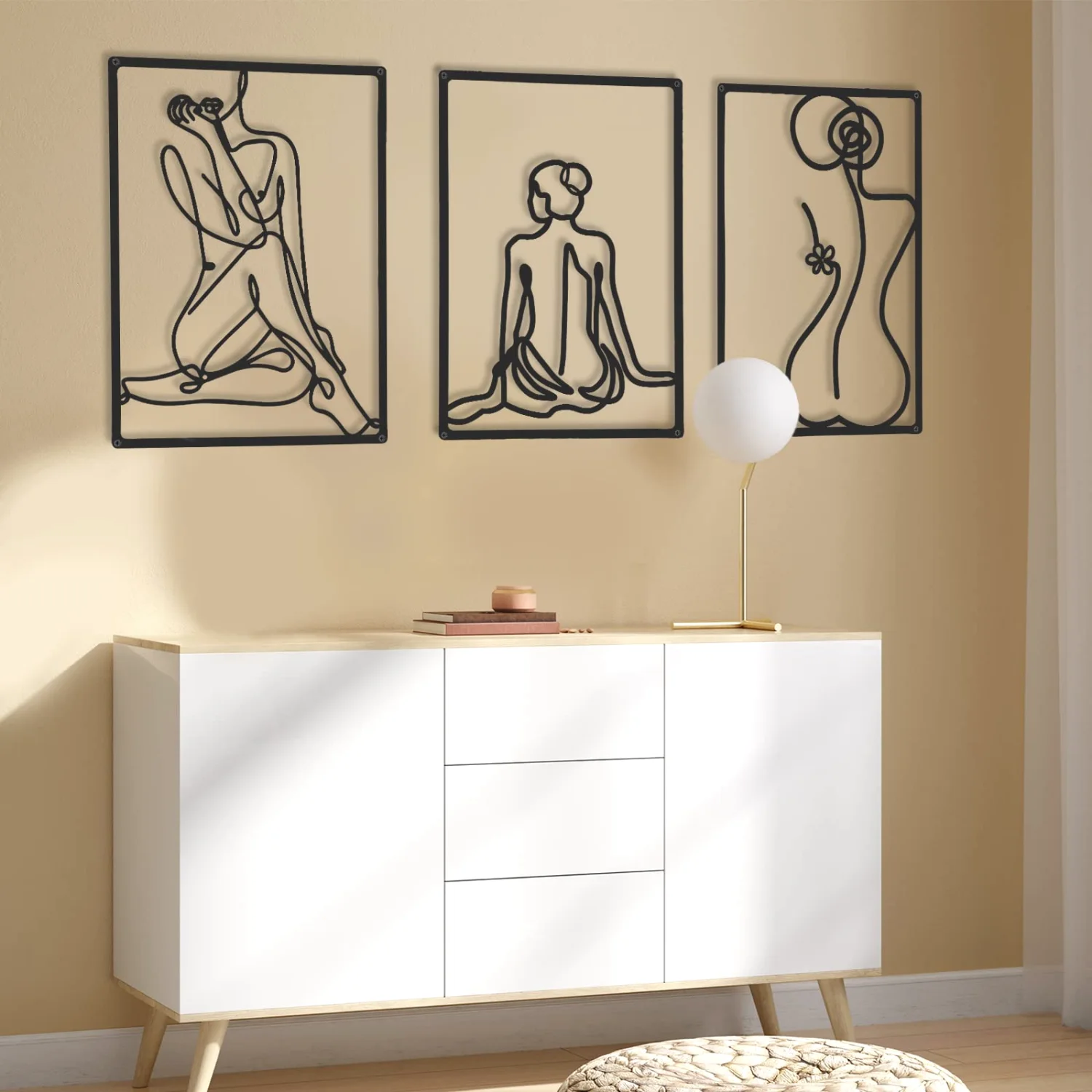 CHENGU Abstract woman line wall art, Body
