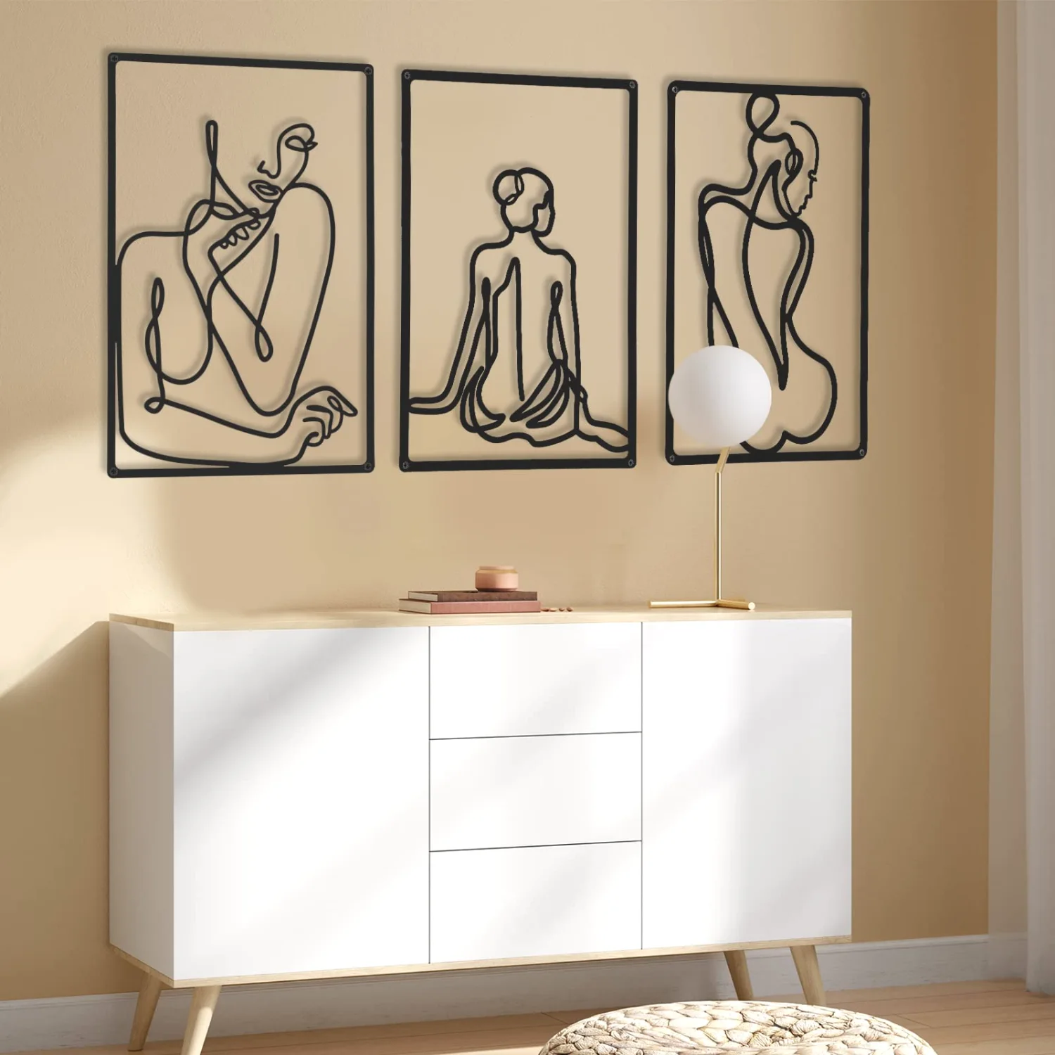 CHENGU Abstract woman line wall art, Elegant Body