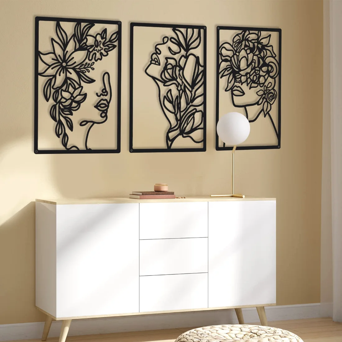 CHENGU Abstract woman line wall art, Fresh, view 4