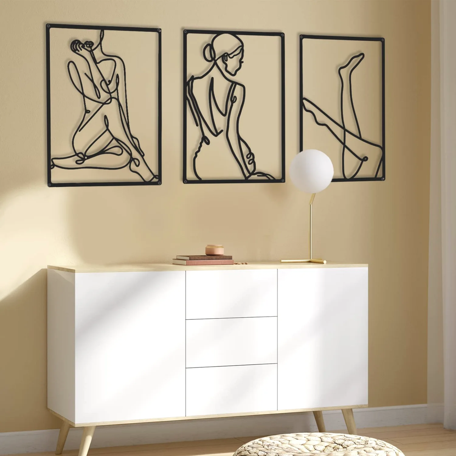 CHENGU Abstract woman line wall art, Leg