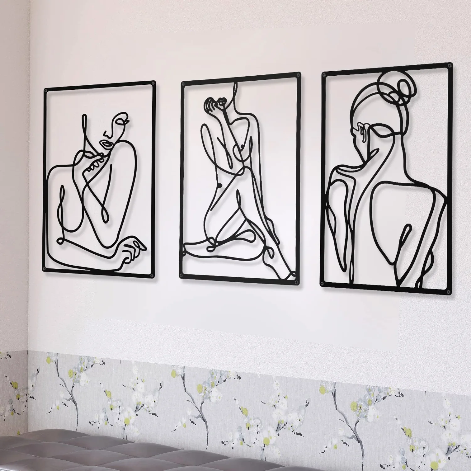 CHENGU Abstract woman line wall art, Vibrant