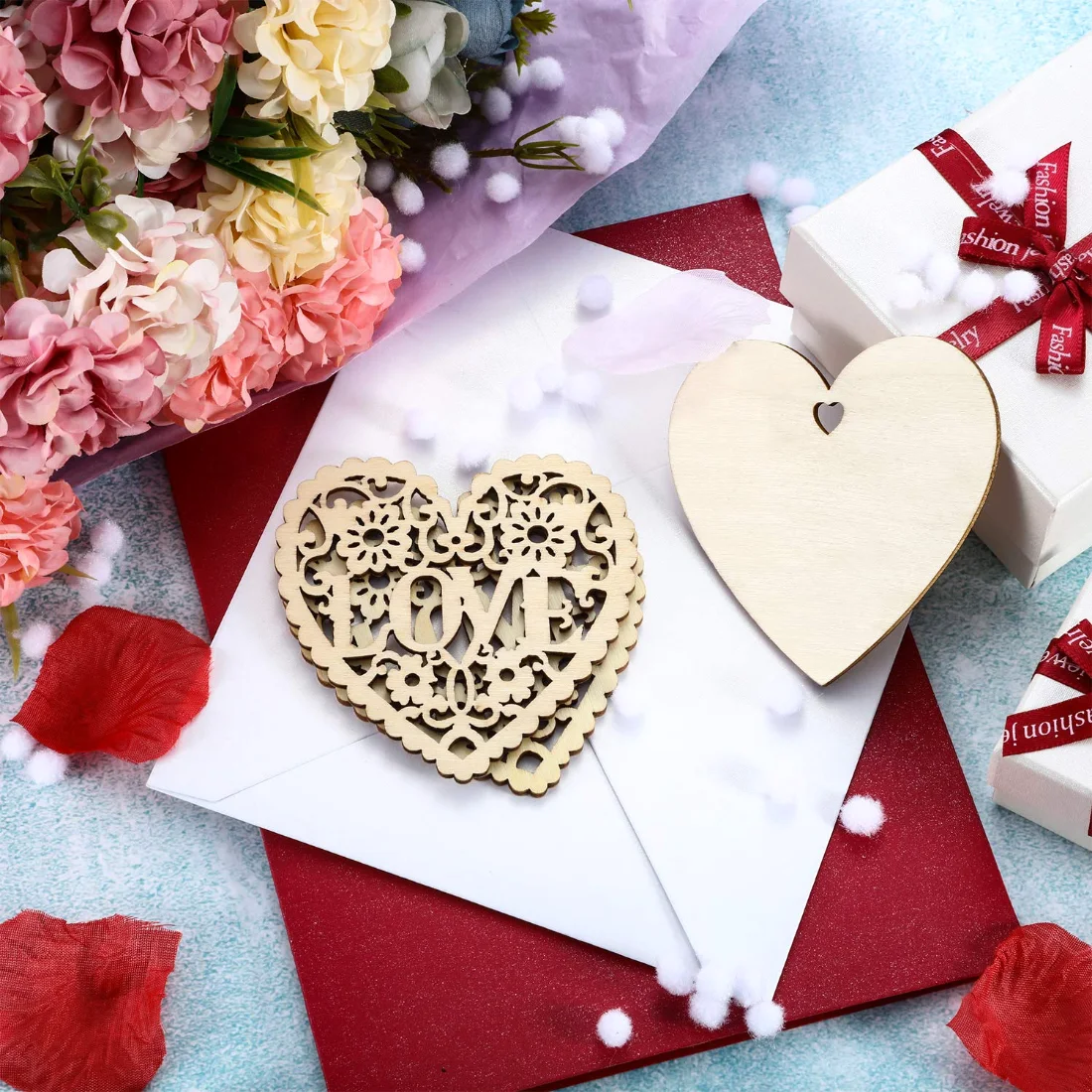 CHENGU Wooden heart slices, view 4