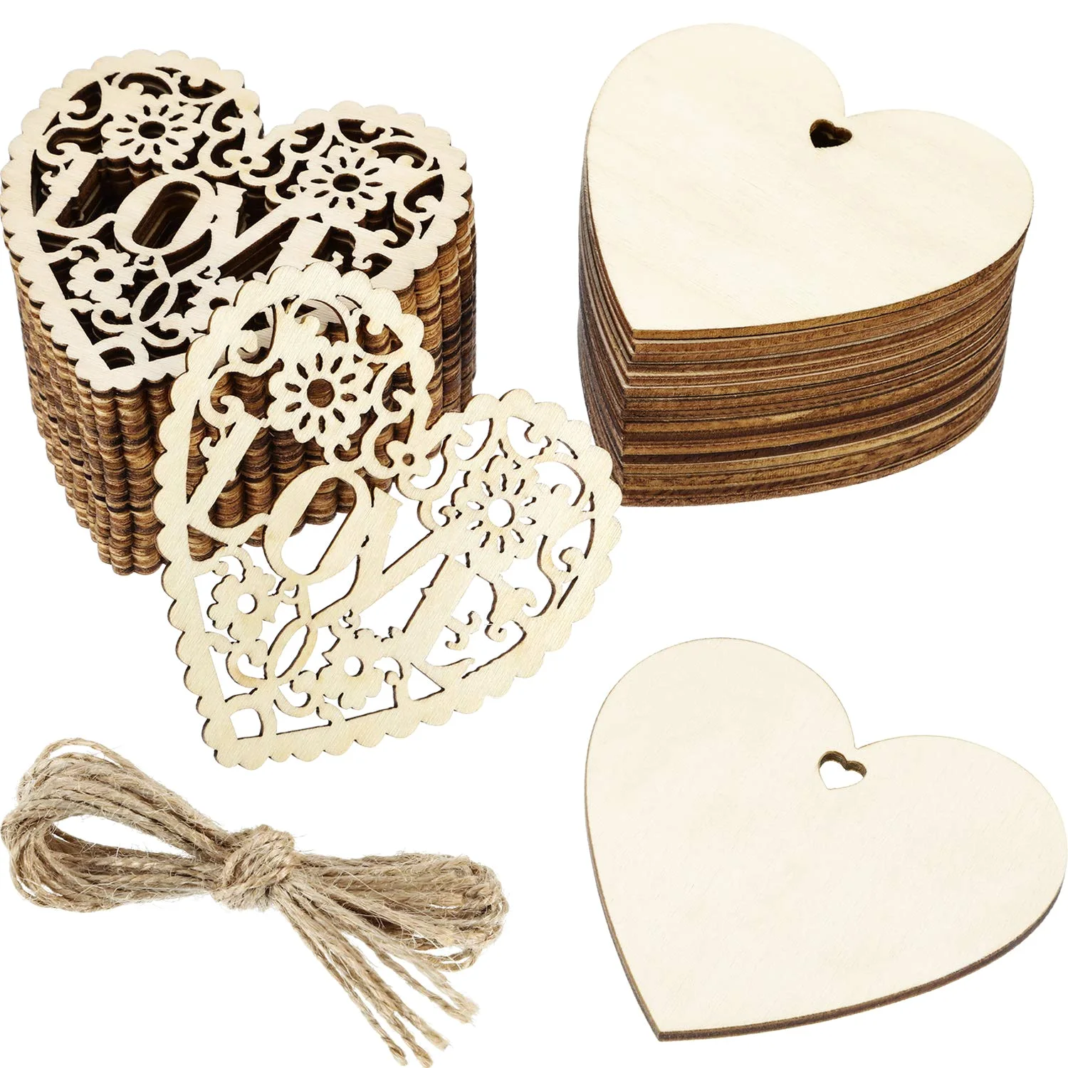 CHENGU Wooden heart slices